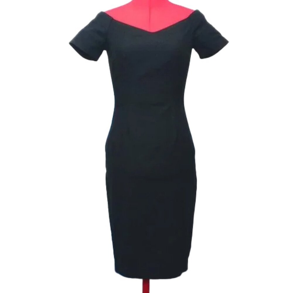 Zara Black Off Shoulder Fitted Bodycon Dress US S